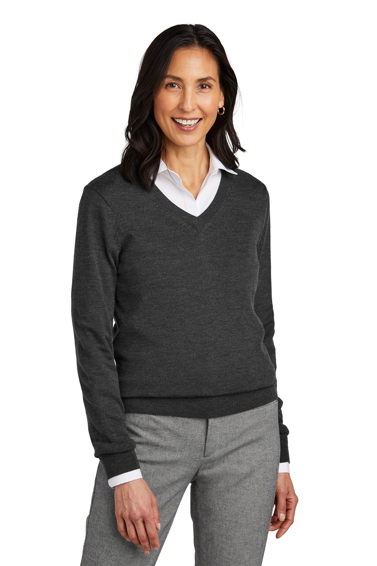 Brooks Brothers ® Ladies Washable Merino V-Neck Sweater-BB18411